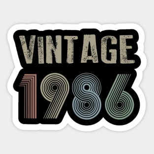 Vintage 1986 34th Birthday Gift Men Women Sticker